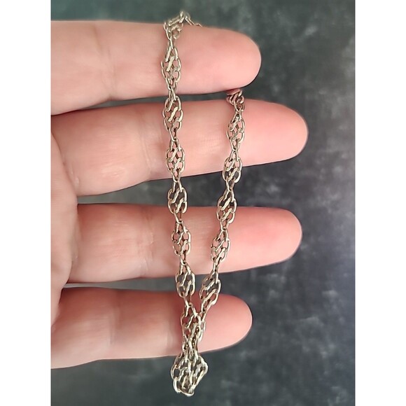 Italian 925 Sterling Silver Chain Bracelet Vintage - Picture 2 of 10